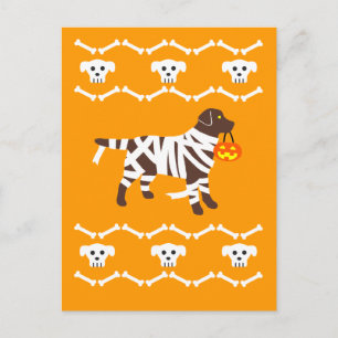 Halloween Chocolate Labrador Mummy Briefkaart