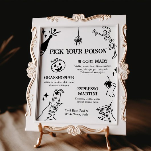 Halloween Choisissez votre poison Cocktail Poster