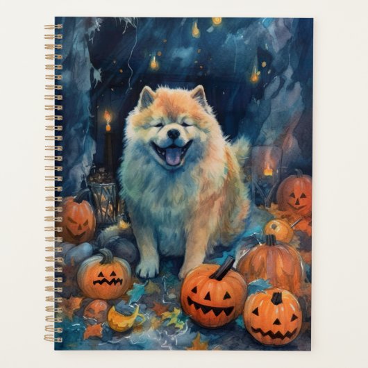 Halloween Chow Chow Avec La Peur Citrouille (Devant)