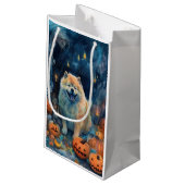 Halloween Chow Chow Met Pompoenen Eng  Klein Cadeauzakje (Achterkant Gekanteld)