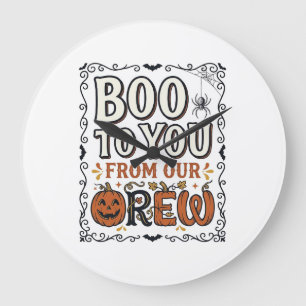 Halloween Citaat Boe Boe van onze bemanning Vintag Grote Klok