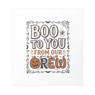 Halloween Citaat Boe Boe van onze bemanning Vintag Notitieblok