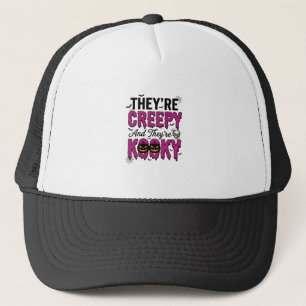 Halloween citaat griezelig eng spooky vintage_1 trucker pet
