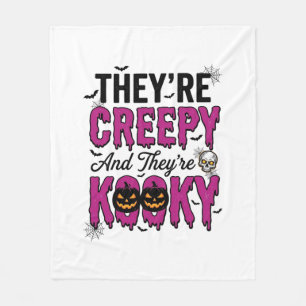 Halloween citaat griezelig gek Spooky Retro_1 Fleece Deken