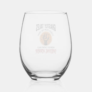 Halloween citaat Word Alles Schrikbarend Vintage_1 Wijnglas Zonder Voet