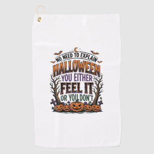 Halloween Citat Shirt Vintage Pompoen Vleermuis Bo Golfhanddoek