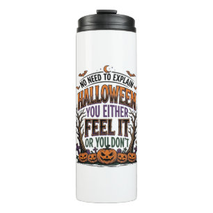 Halloween Citat Shirt Vintage Pompoen Vleermuis Bo Thermosbeker