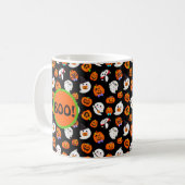 Halloween Citrouille café Mug texte personnalisé (Devant gauche)
