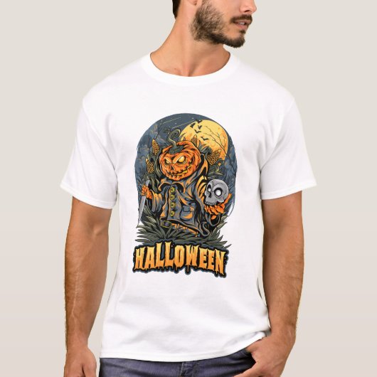 Halloween Citrouille d'horreur graphique T-shirt (Devant)