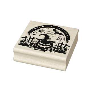 Halloween citrouille-lanterne en ch 	rubberstempel
