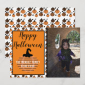 Halloween Citrouille moderne Carte photo Motif (Devant / Derrière)