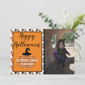 Halloween Citrouille moderne Carte photo Motif (Debout devant)