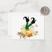 Halloween Citrouille sorcières Cartes de remerciem (Devant/Arrière en situation)