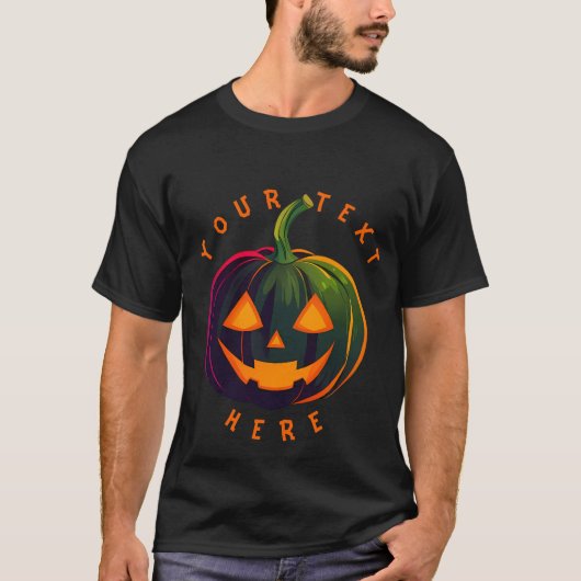 Halloween Citrouille Vibes design T-shirt (Devant)
