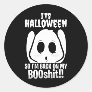 Halloween CK op mijn boek Boo Funny Bull Gifts Ronde Sticker
