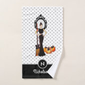 Halloween Classic Elegant Long Black Dress Mode Bad Handdoek (Handdoek)
