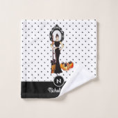 Halloween Classic Elegant Long Black Dress Mode Bad Handdoek (Wasdoekje)