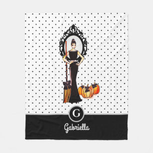 Halloween Classic Elegant Long Black Dress Mode Fleece Deken