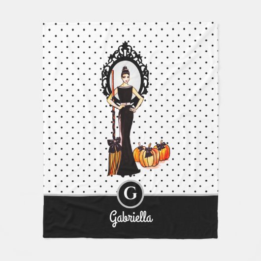 Halloween Classic Elegant Long Black Dress Mode Fleece Deken (Voorkant)