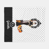 Halloween Classic Elegant Long Black Dress Mode Fleece Deken (Voorkant (Horizontaal))