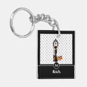 Halloween Classic Elegant Long Black Dress Mode Sleutelhanger (Voorkant Links)