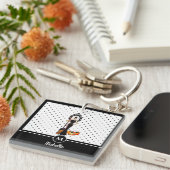 Halloween Classic Elegant Long Black Dress Mode Sleutelhanger (Voorkant Rechts)