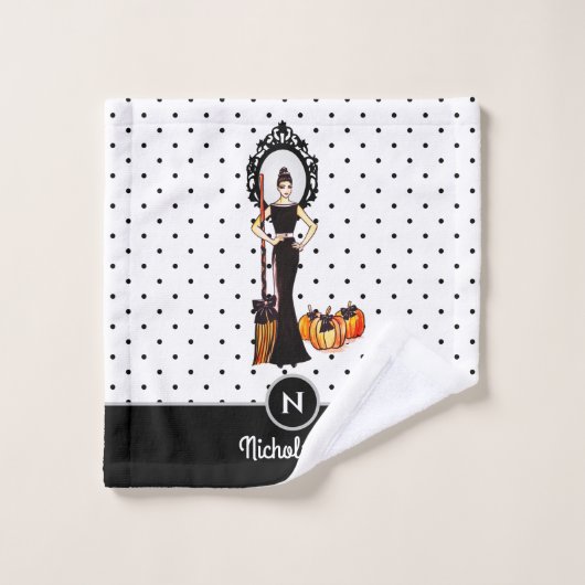 Halloween Classic Élégante Robe Noire Longue Mode (Gant de toilette)