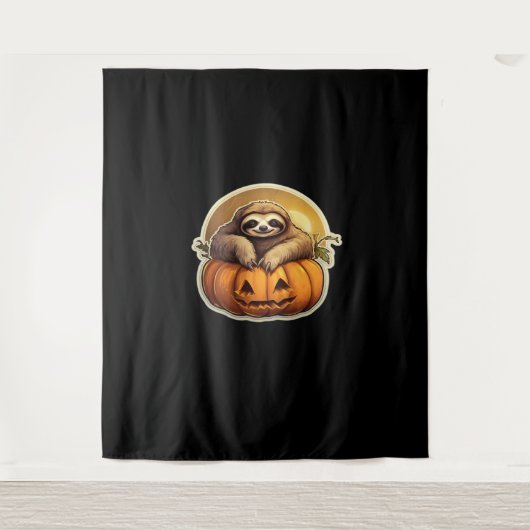 Halloween Classic T-Shirt_1 met luiaardsmaak Wandkleed (Voorkant)