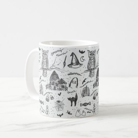Halloween classique Imprimer le café Mug (Devant gauche)