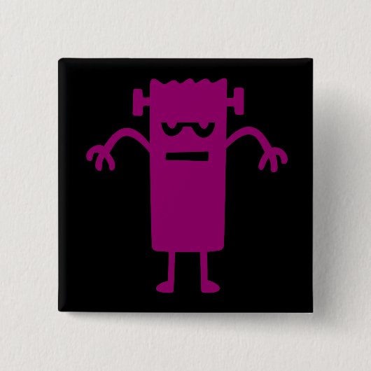 Halloween Clip Art Frankenstein Button (Voorkant)