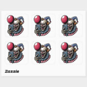 Halloween clown vierkante sticker (Vel)
