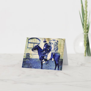 Halloween Clowns op een paard Kaart