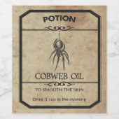 Halloween Cobweb Olie Apothecary Wijnlabel Wijn Etiket (Enkel label)