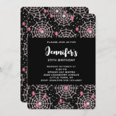 Halloween Cobwebs & Spiders Pattern Birthday Kaart (Voorkant / Achterkant)