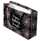 Halloween Cobwebs & Spiders Pattern Birtjday Groot Cadeauzakje (Voorkant Gekanteld)