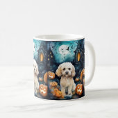 Halloween Cockapoo met pomkins Scary Koffiemok (Voorkant rechts)