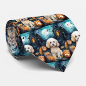 Halloween Cockapoo met pomkins Scary Stropdas (Opgerold)