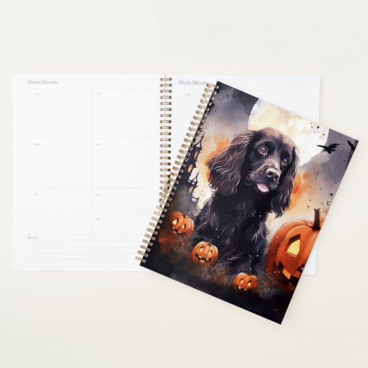 Halloween Cocker Spaniel Avec Citrouilles (Devant avec enveloppe)