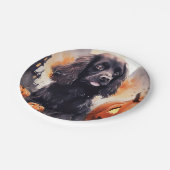 Halloween Cocker Spaniel met pompoenen Papieren Bordje (Gekanteld)