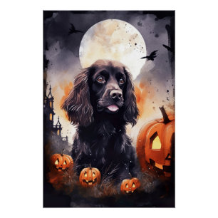 Halloween Cocker Spaniel met pompoenen Perfect Poster