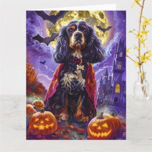 Halloween Cocker Spaniel Vampier Pompoenen Griezel Kaart