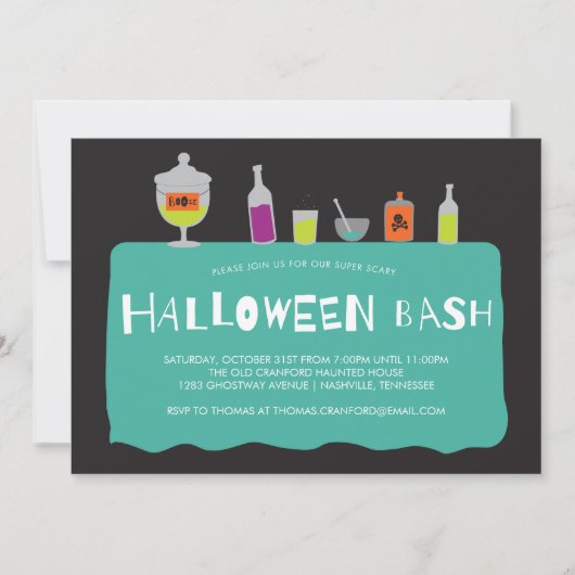 Halloween Cocktail Costume Party Invitation (Devant)