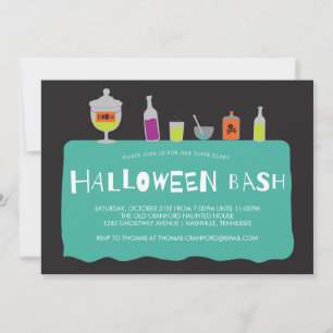 Halloween Cocktail Costume Party Invitation Kaart