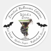 Halloween Cocktail Feestje | Heksendrank Sticker (Voorkant)