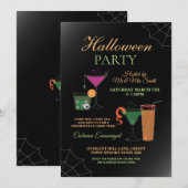 Halloween Cocktail Invitation House Party Éffrayan (Devant / Derrière)