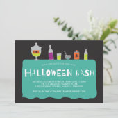 Halloween Cocktail Kostuum Party Uitnodiging (Staand voorkant)