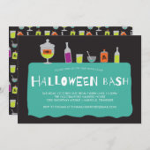 Halloween Cocktail Kostuum Party Uitnodiging (Voorkant / Achterkant)