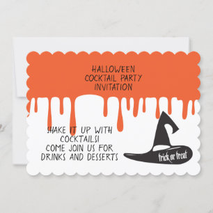 Halloween Cocktail Night Party Invitation Kaart