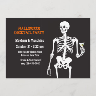 Halloween Cocktail Party Invitation Kaart