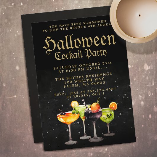 Halloween Cocktail Party Kaart